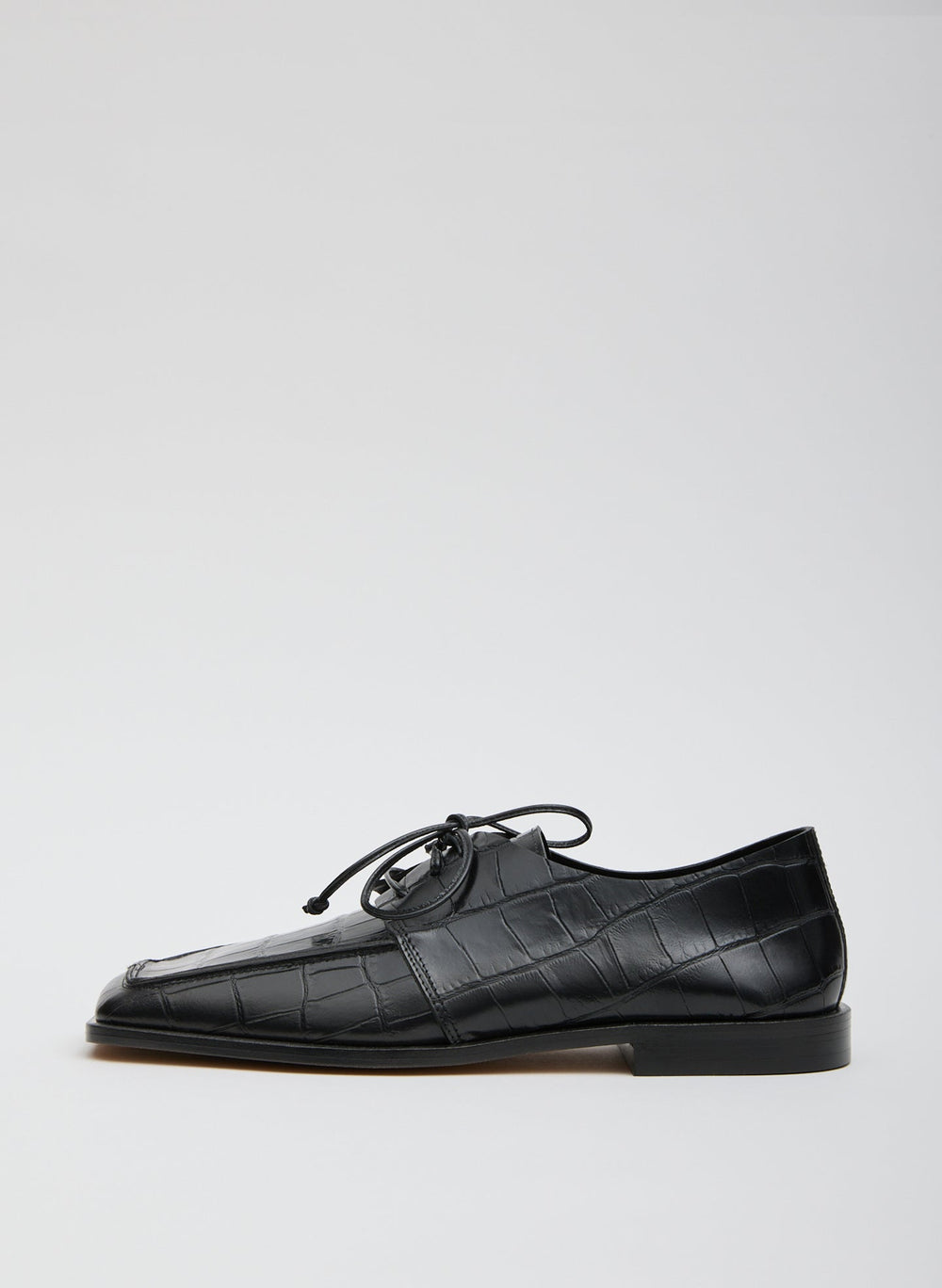 Brody Square Toe Loafer Crocodile Embossed | Tibi