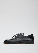 Brody Square Toe Loafer Crocodile Embossed | Tibi