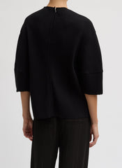 Viscose Plisse Hinged Short Sleeve Top | Tibi