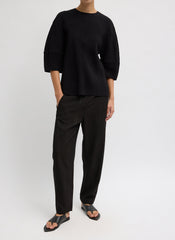Viscose Plisse Hinged Short Sleeve Top | Tibi