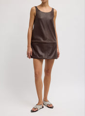 Leather Sleeveless Hoop Dress | Tibi