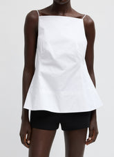 Eco Poplin Strappy Open Back Top | Tibi