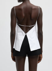Eco Poplin Strappy Open Back Top | Tibi