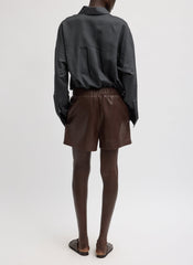 Leather Pull On Short | Tibi