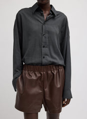 Leather Pull On Short | Tibi