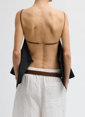 Eco Poplin Strappy Open Back Top | Tibi