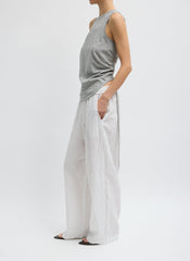 Crinkle Stripe Summer Suiting Wide Leg Pull On Pant | Tibi