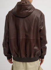 Leather Zip Up Hoodie Jacket | Tibi