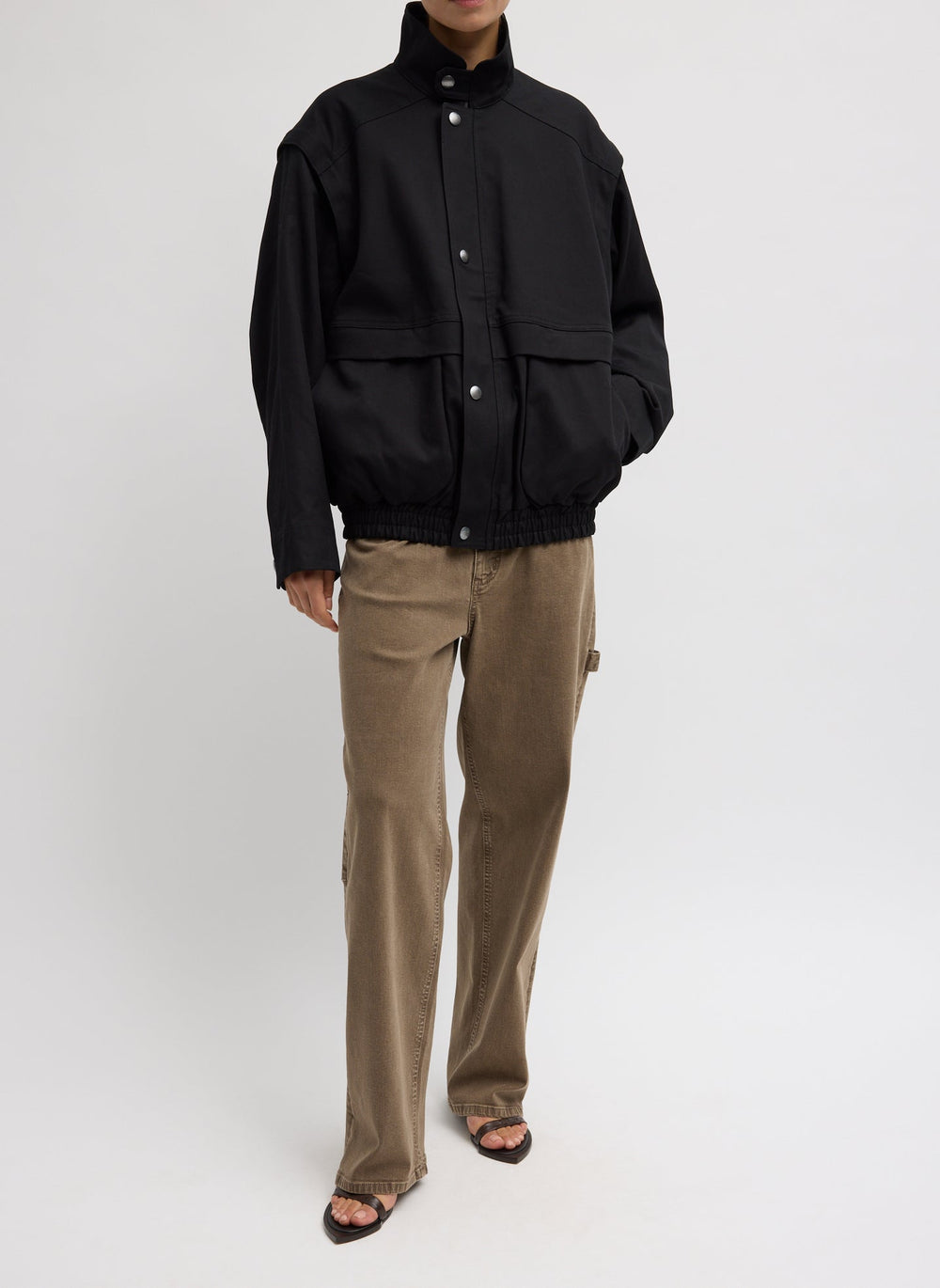 Patchwork Twill Slicker Jacket | Tibi
