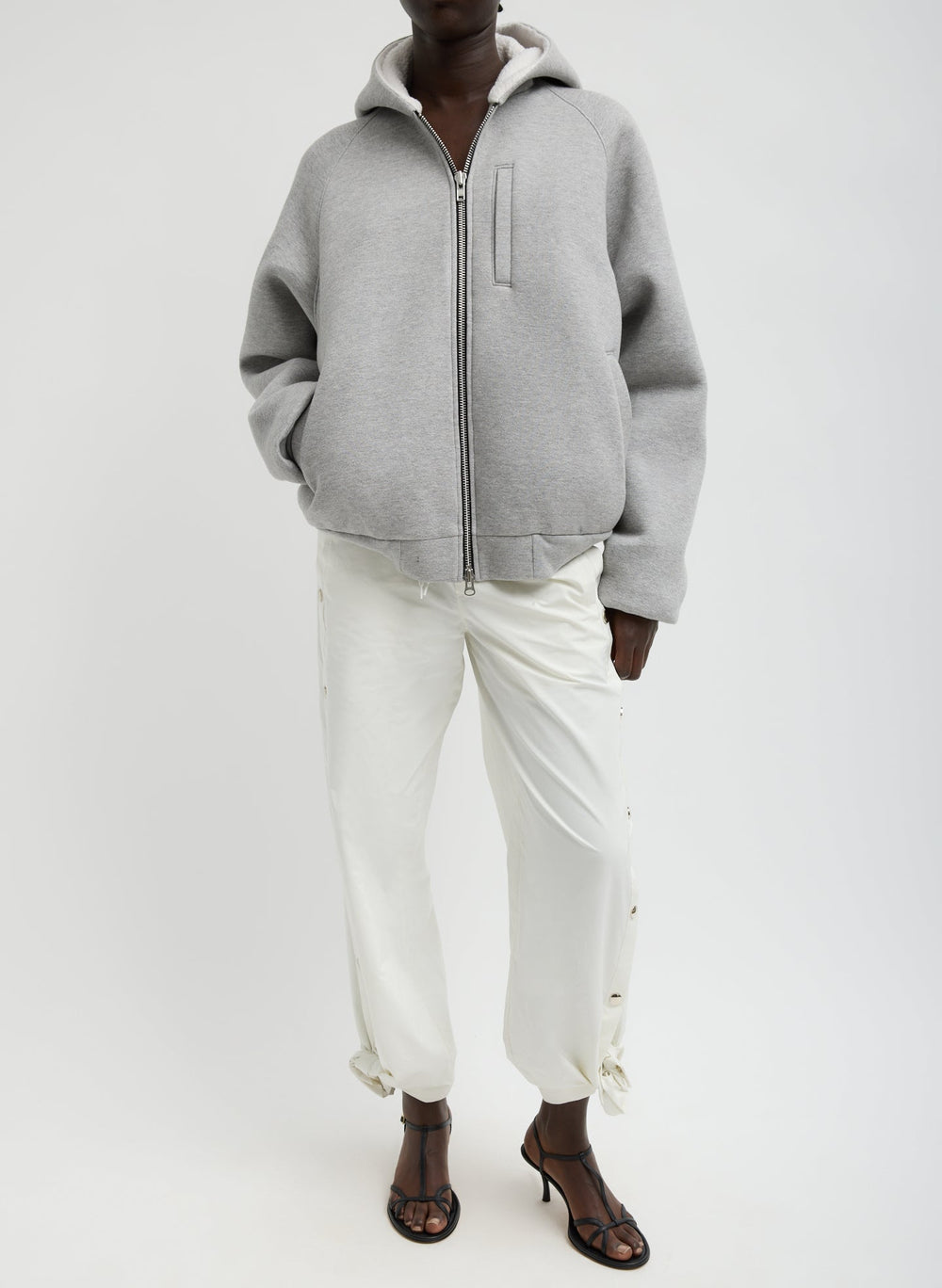 Compact Tech French Terry Zip Up Hoodie | Tibi