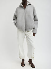 Compact Tech French Terry Zip Up Hoodie | Tibi