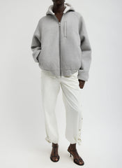Compact Tech French Terry Zip Up Hoodie | Tibi