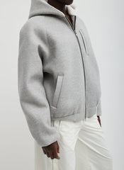 Compact Tech French Terry Zip Up Hoodie | Tibi