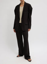 Viscose Suiting Hinged Sleeve Blazer | Tibi