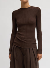 Ribbed Sweater Crewneck Pullover | Tibi