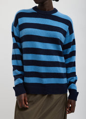 Striped Cashmere Crewneck Easy Pullover | Tibi