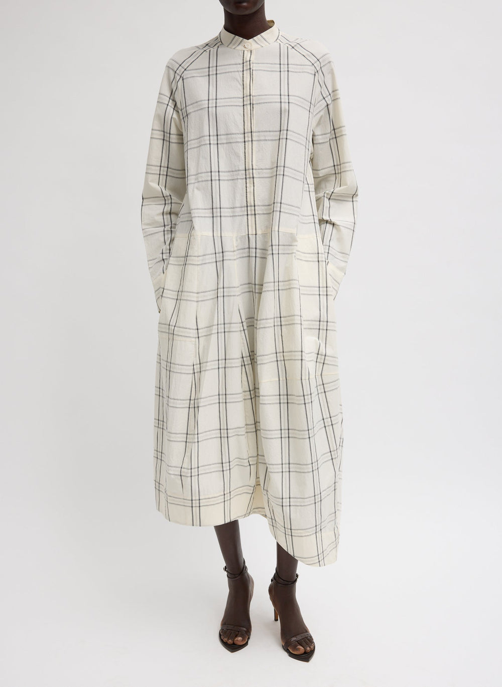 Russel Plaid Balloon Dress | Tibi