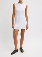 Viscose Plisse Sleeveless Bias Short Tunic Dress | Tibi