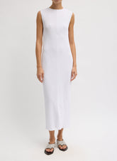 Viscose Plisse Sleeveless Bias Dress | Tibi