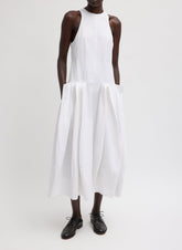 Compact Eco Poplin Pinched Pleat Dress | Tibi