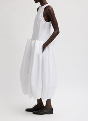 Compact Eco Poplin Pinched Pleat Dress | Tibi
