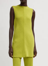Viscose Plisse Sleeveless Bias Short Tunic Dress | Tibi
