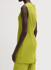 Viscose Plisse Sleeveless Bias Short Tunic Dress | Tibi