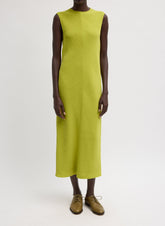 Viscose Plisse Sleeveless Bias Dress | Tibi
