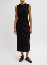 Viscose Plisse Sleeveless Bias Dress | Tibi