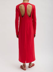 Compact Ultra Stretch Knit Dress With Cut Out Back | Tibi