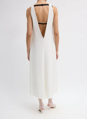 4-Ply Silk V-Neck Dress With Bra | Tibi