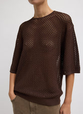 Crochet Netting Oversized Easy T-Shirt | Tibi