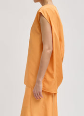 Summer Nylon Sleeveless Cocoon Top | Tibi