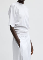 Short Sleeve T-Shirt With Shirred Back | Tibi