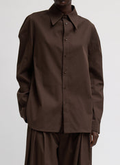 Luxe Spring Twill Hinged Shirt | Tibi