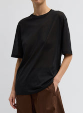 Sheer Crepe Knit Mock Unisex T-Shirt | Tibi