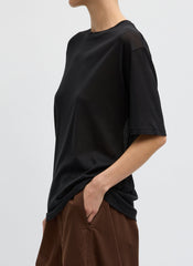 Sheer Crepe Knit Mock Unisex T-Shirt | Tibi