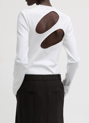 Compact Ultra Stretch Cut Out Back Top | Tibi