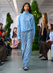 Ultra Light Silk Tencel Funnel Neck Shirt | Tibi