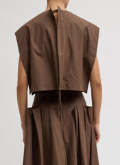 Compact Eco Poplin Cropped Square Top | Tibi