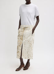 Calcimin Denim Midi Trouser Zip Skirt | Tibi