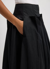 Compact Eco Poplin Pinched Pleat Full Skirt | Tibi