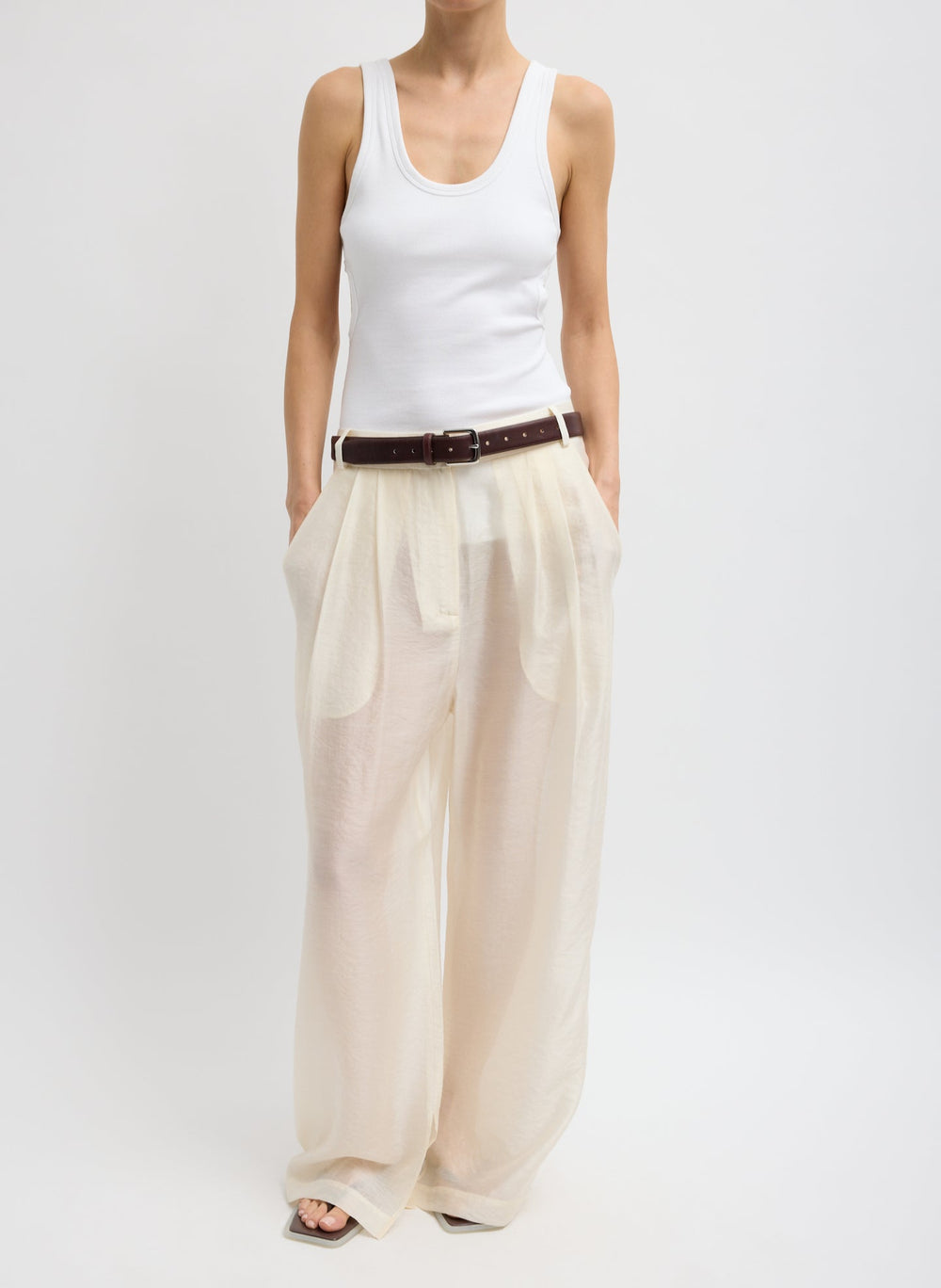Summer Voile Stella Pant With Slit Detail | Tibi