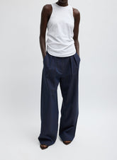 Menswear Crepon Stella Full Length Pant | Tibi