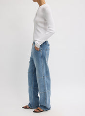 Classic Wash Denim Fischer Jean | Tibi