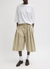 Luxe Spring Twill Tucked Pleated Wide Leg Short | Tibi