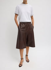 Leather Relaxed Long Short | Tibi