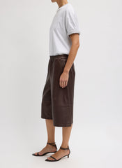 Leather Relaxed Long Short | Tibi