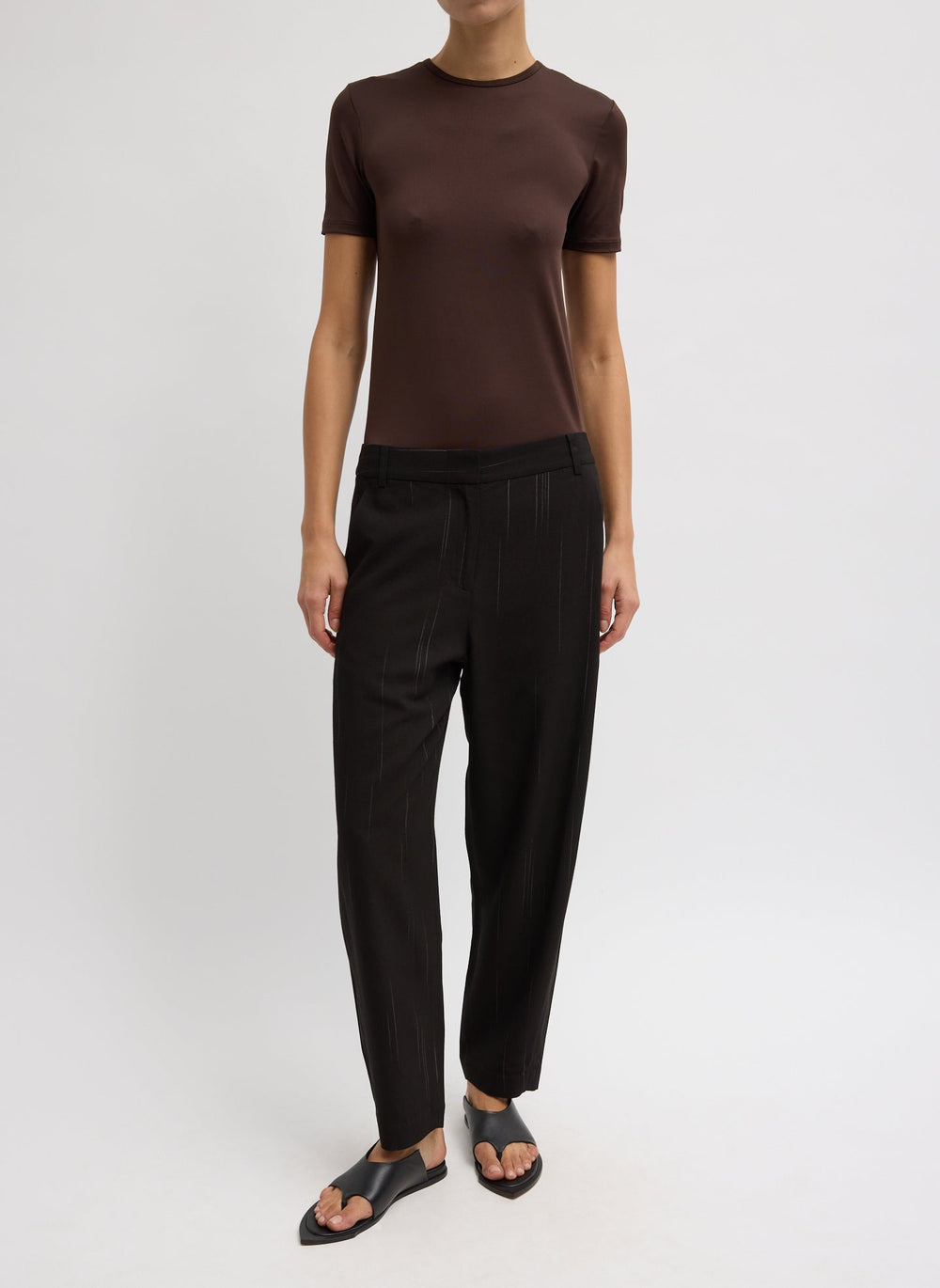 Viscose Suiting Reese Curved Ankle Pant | Tibi