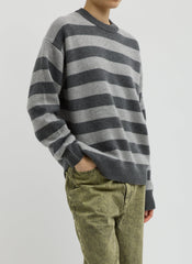 Striped Cashmere Crewneck Easy Pullover | Tibi